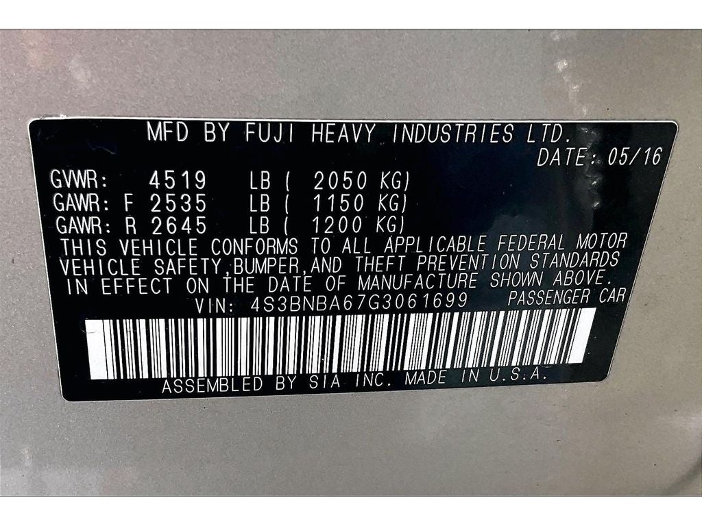 2016 Subaru Legacy 2.5i